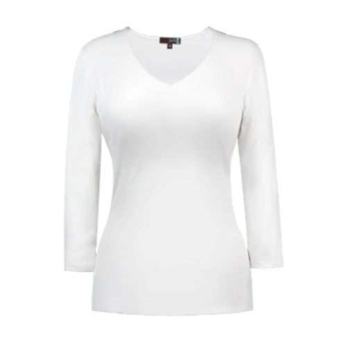 v neck 34 sleeve white