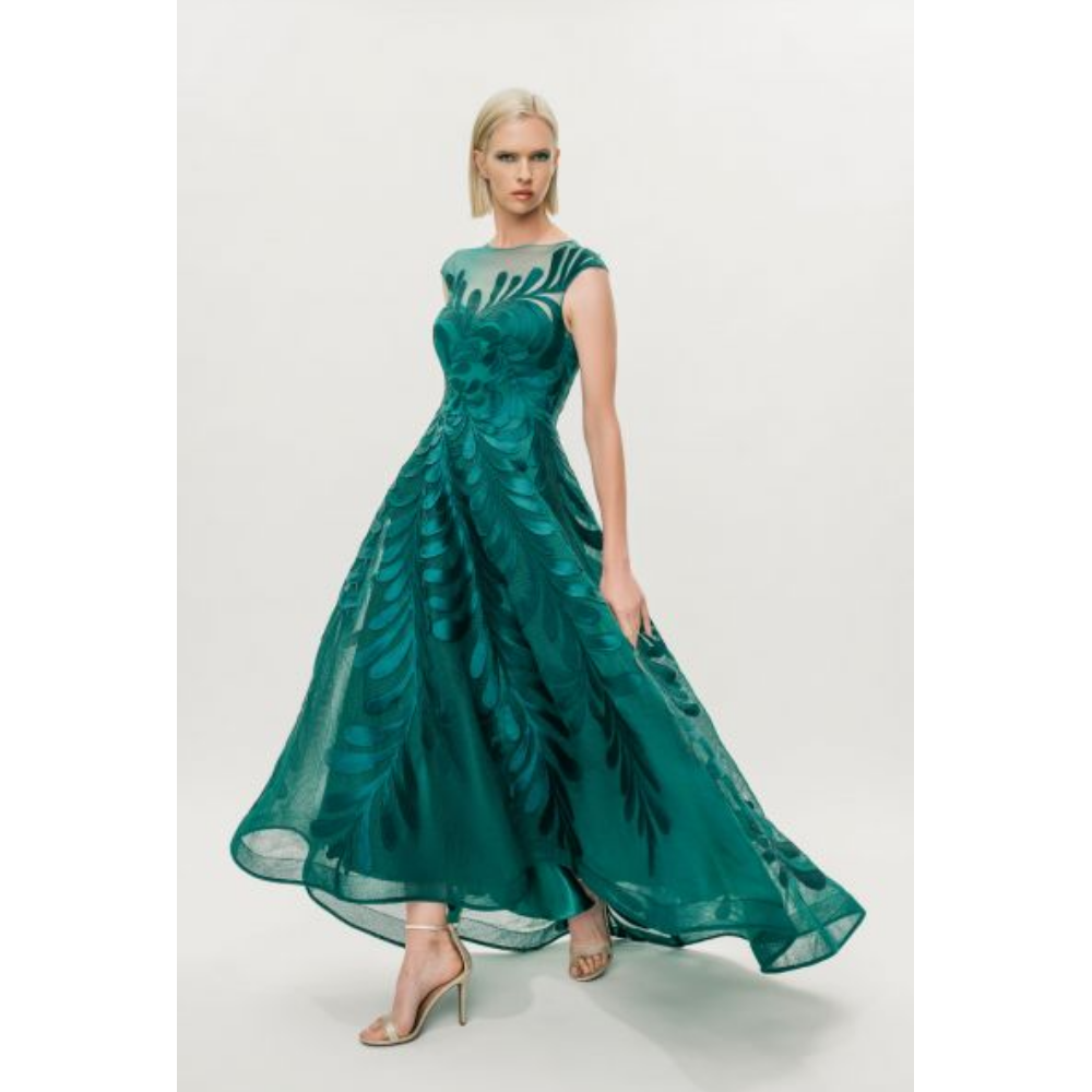 Hynes Park Sleeveless High-Low Mikado Gown at Helen Ainson