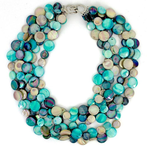 5 strand mother of pearl necklace by Sea Lily at Helen Ainson in Darien CT