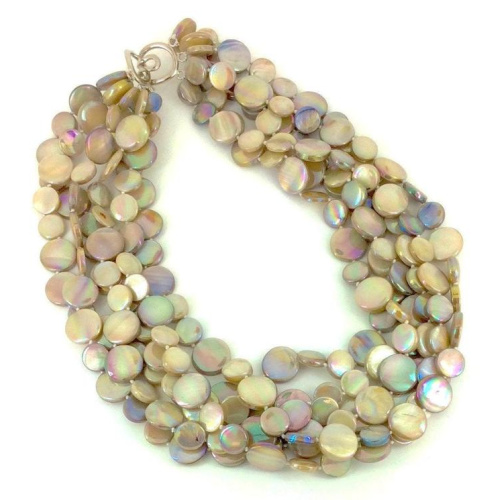 5 strand mother of pearl necklace by Sea Lily at Helen Ainson in Darien CT