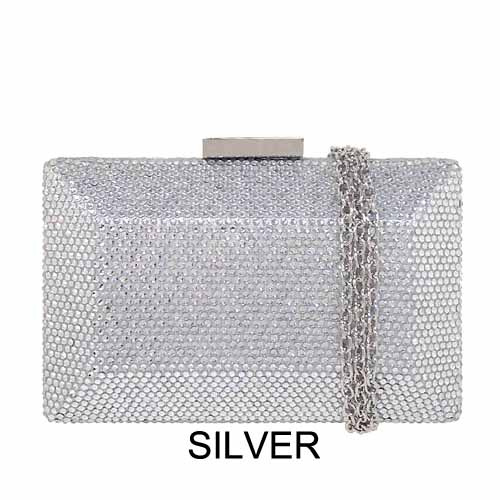 Evening clutch EHC9335BK 1 Square Crystal Minaudiere *6.5" x 4" x 2" at Helen Ainson in Darien Ct