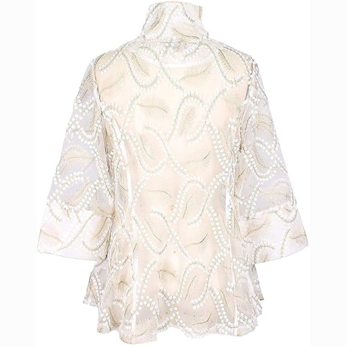 Damee Petals and Gold Embroidered Mesh Jacket