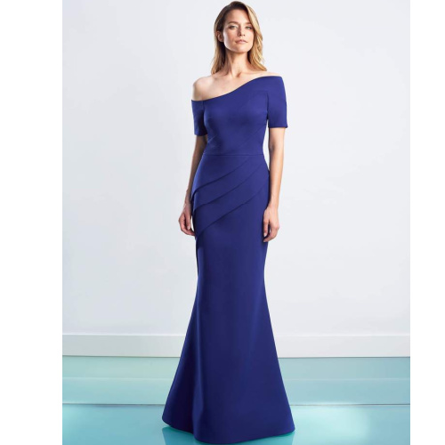 ALEXANDER BY DAYMOR - 1451 SHORT SLEEVES ASYMMETRIC SHEATH DRESS at Helen Ainson in Darien CT for mother of the bride