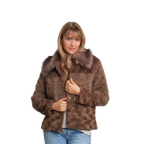  Novelty vegan fur jacket 222013 at Helen Ainson In Darien CT