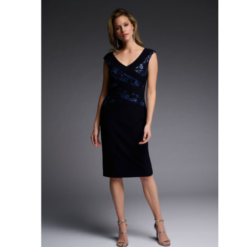 Joseph Ribkoff Midnight Blue Sequin Dress 223729