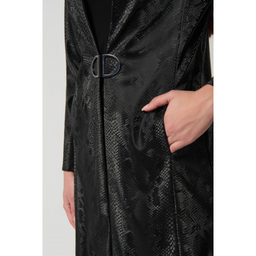 Joseph Ribkoff Faux Leather Snakeprint A-Line Coat at Helen Ainson in Darien CT 06820