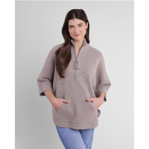 Alashan Cashmere Thermal Half Zip Poncho at Helen Ainson in Darien CT 06820