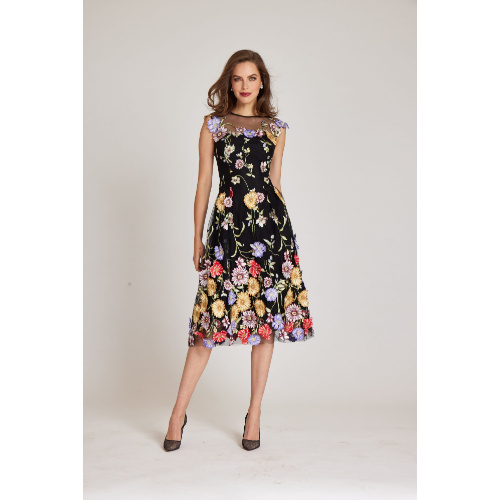 Teri Jon 237201 3D Flower Embroidered Tulle Dress - Helen Ainson