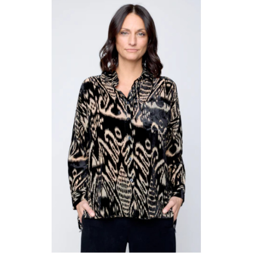 Carre Noir printed button-up shirt at Helen Ainson in Darien CT 06820