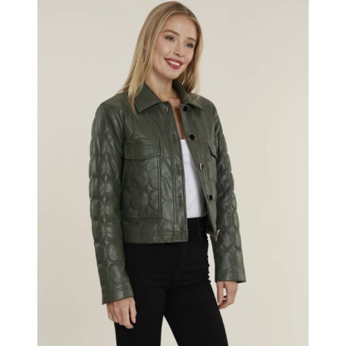 Dolce Cabo Vegan Leather Quilted Jacket at helen ainson in darien ct 06820