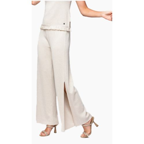 Thalia Wide Leg Shimmery Pant with a Slit at helen ainson in darien ct 06820