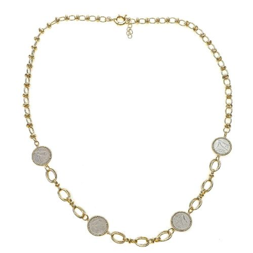 CRISTINA SABATINI KAT FOUR COIN CHAIN NECKLACE at helen ainson in darien ct 06820