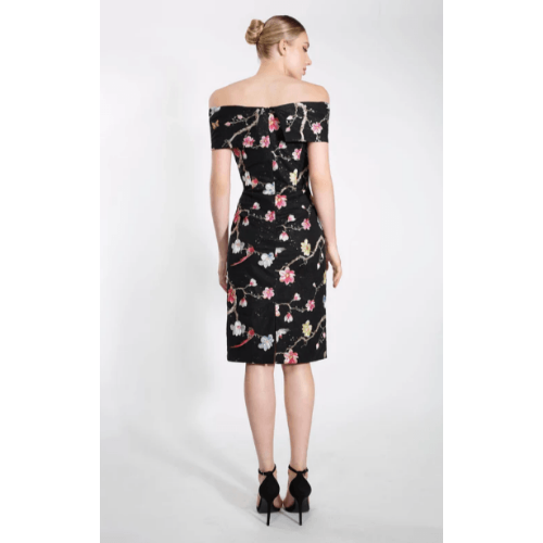 Janique 2044 Floral Embroidered Off-Shoulder Dress at Helen Ainson