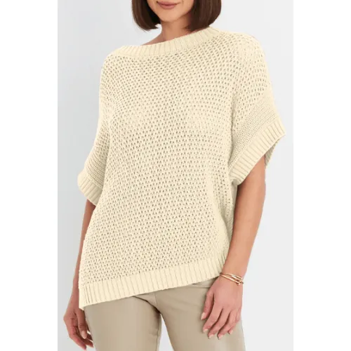 Planet Pima Cotton Crochet Pullover Sweater