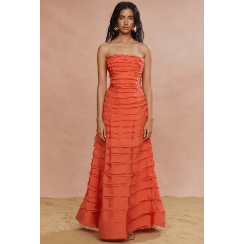 Amur Pepper Layered Gown at Helen Ainson