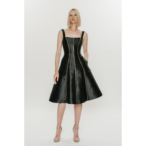 HYNES PARK MIKADO T LENGTH DRESS WITH ZIPPER DETAIL AT HELEN AINSON