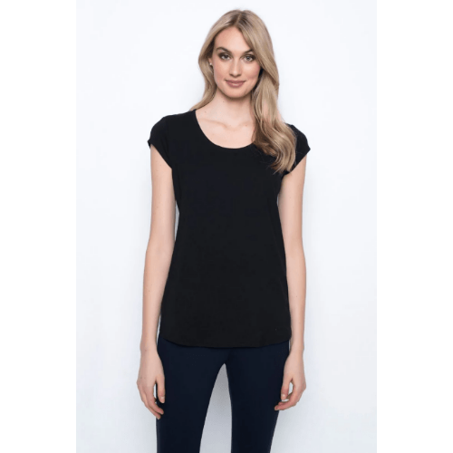 Picadilly Scoop Neck Short Sleeve Top at Helen Ainson