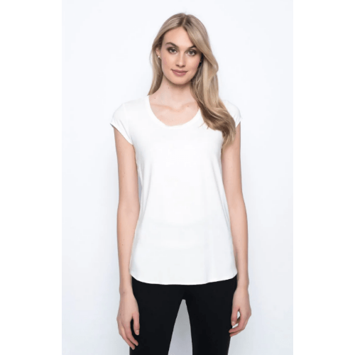 Picadilly Scoop Neck Short Sleeve Top at Helen Ainson