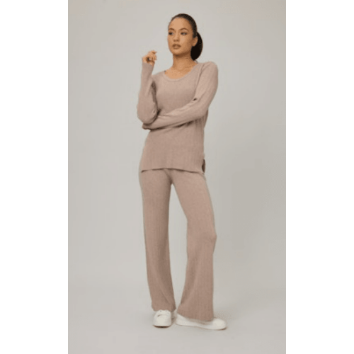 Pistache Leisure Rib Knit Pant at Helen Ainson