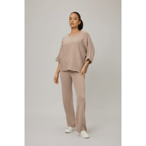Pistache Leisure Rib Knit Pant at Helen Ainson