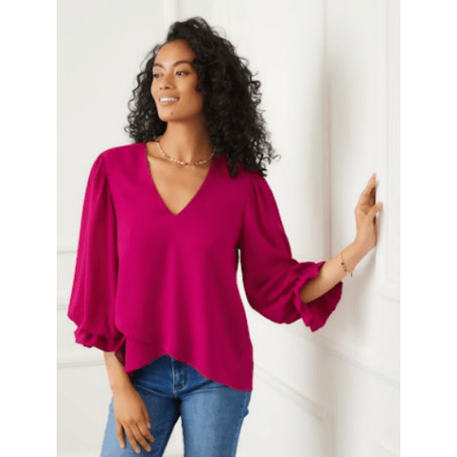 Karen Kane Layered Sleeve Asymmetric Top at Helen Ainson