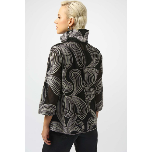 Joseph Ribkoff Embroidered Mesh Straight Jacket at Helen Ainson