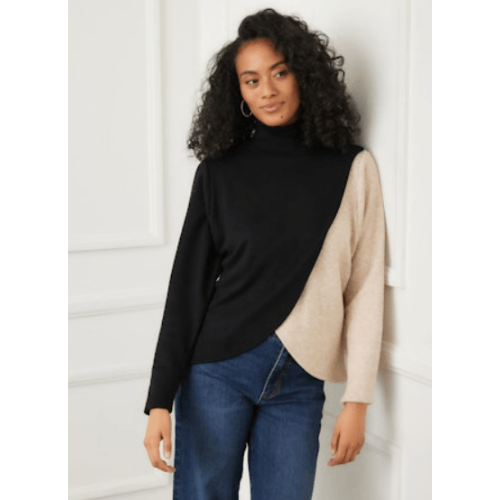 Karen Kane Crossover Colorblock Top at Helen Ainson