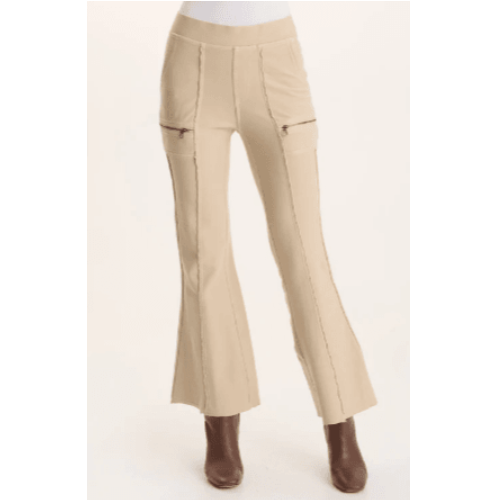 XCVI Ninian Twill Knit Zipper Pocket Flared Pant at Helen Ainson