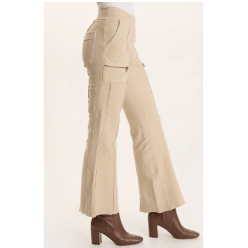 XCVI Ninian Twill Knit Zipper Pocket Flared Pant at Helen Ainson
