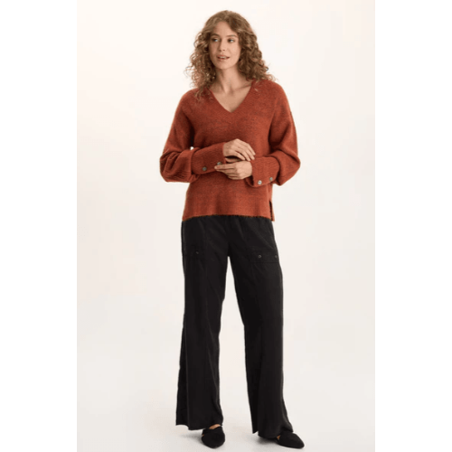 XCVI Bronte Relaxed Fit V-Neck Knit Sweater at Helen Ainson