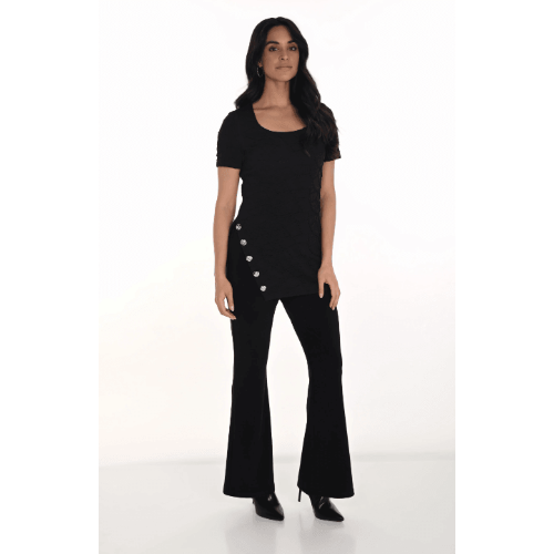 Frank Lyman Black Fit & Flared Pants Style 254015 at Helen Ainson