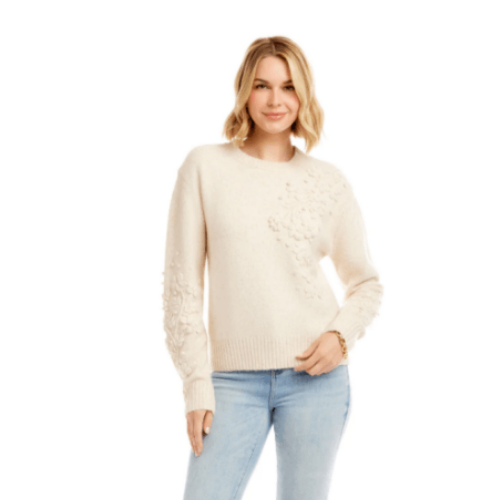 Karen Kane Hand Embroidered Flower Detail Sweater at Helen Ainson