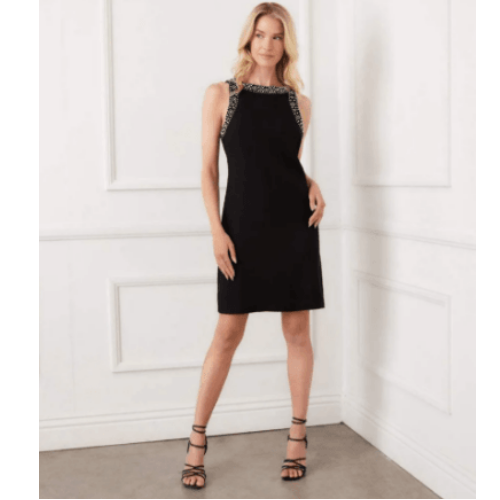 Karen Kane Embellished Sleeveless Shift Dress at Helen Ainson