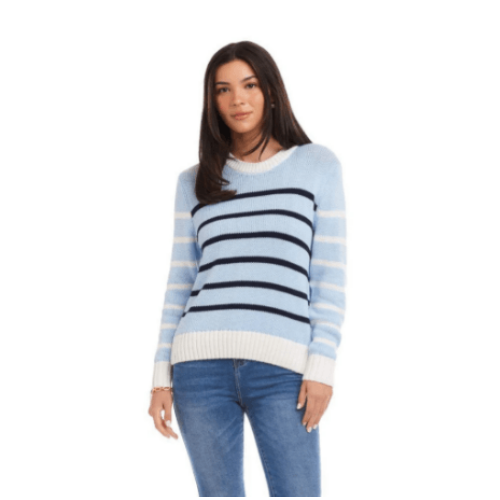 Karen Kane Stripe Crewneck Sweater at Helen Ainson