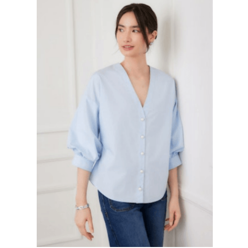 Karen Kane Pearl Button Top at Helen Ainson