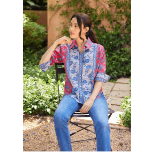 Karen Kane Ruched Sleeve Shirt at Helen Ainson