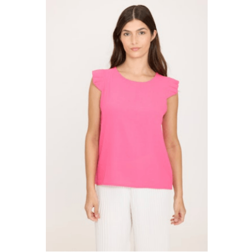 Pistache Pleated Ruffle Top at Helen Ainson