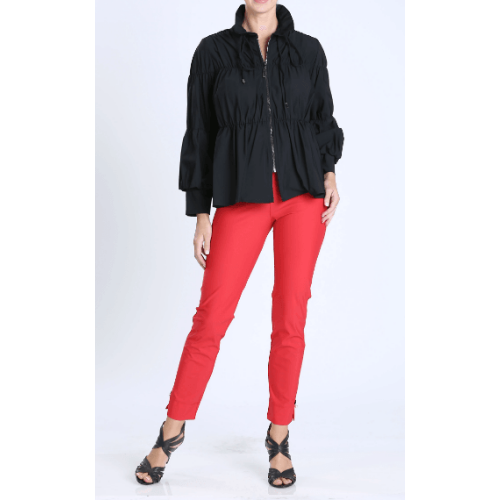 IC Collection Shirred Sleeve Zip-Up Blouson Jacket at Helen Ainson