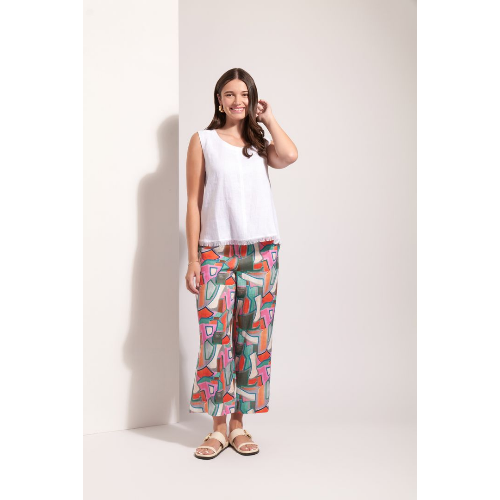 FOIL FO8316 Fringe Hem Linen Tank at Helen Ainson