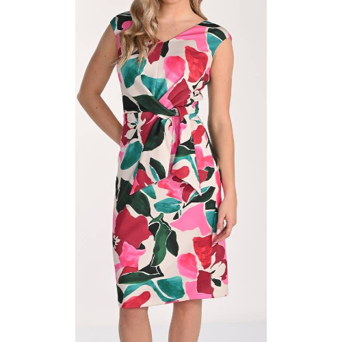 Frank Lyman Floral Wrap-Front Knit Dress with Sash at Helen Ainson