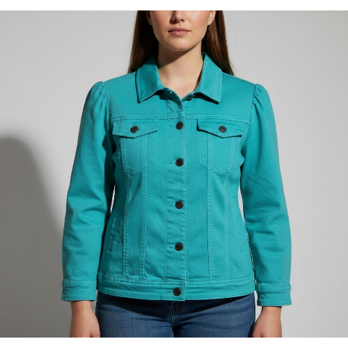 APNY Puff Sleeve Denim Jacket at Helen Ainson