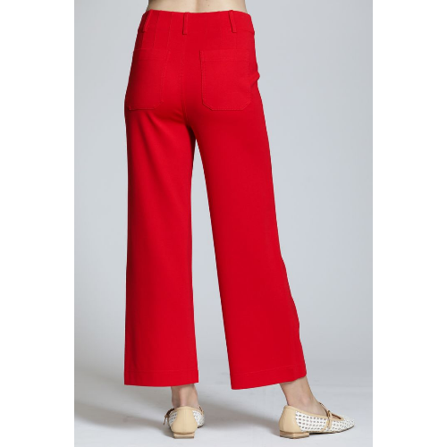 APNY Ponte Cropped Wide Leg Pant with Patch Pockets at Helen Ainson