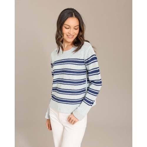 Alashan Cashmere Textured Stripe Crewneck Sweater at Helen Ainson