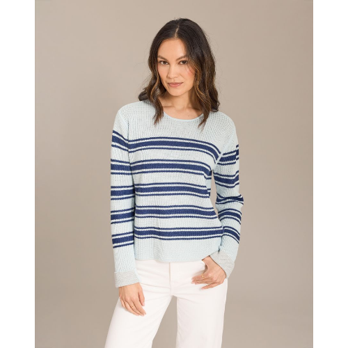 Alashan Cashmere Textured Stripe Crewneck Sweater at Helen Ainson