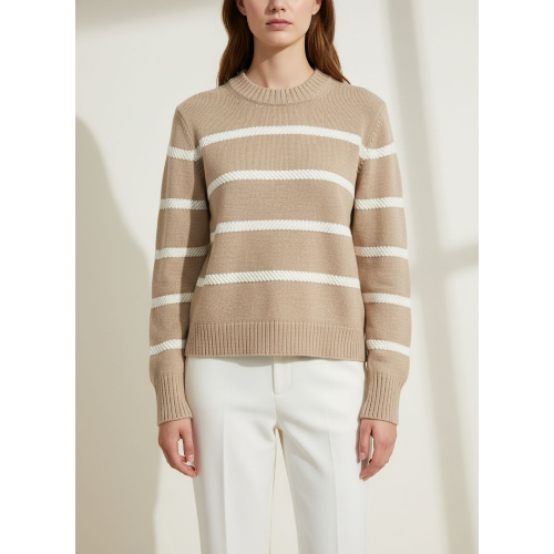 Alashan Cashmere LC2562-8461 Stripe Crewneck Sweater at Helen Ainson