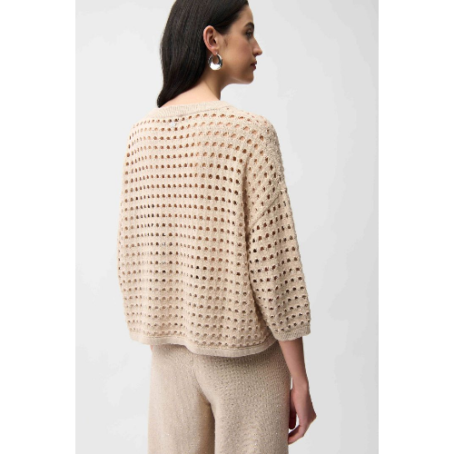 Joseph Ribkoff Cotton Blend Open Stitch Boxy Sweater at Helen Ainson
