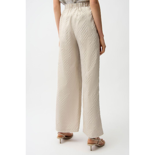 Joseph Ribkoff Jacquard Geometrical Texture Wide Leg Pull-On Pants at Helen Ainson