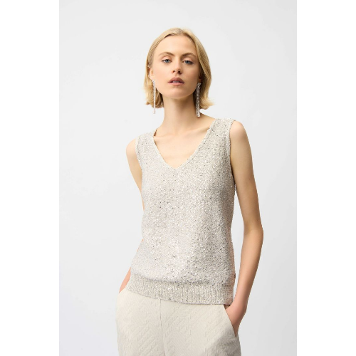 Joseph Ribkoff Sequins Yarn V-Neck Camisole at Helen Ainson