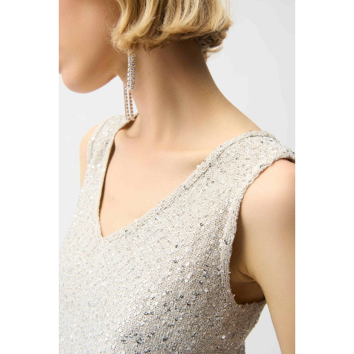 Joseph Ribkoff Sequins Yarn V-Neck Camisole at Helen Ainson
