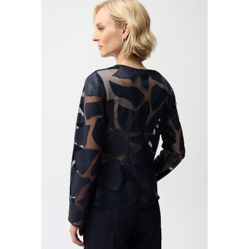 Joseph Ribkoff Laser Cut Leatherette Giraffe Print Fitted Jacket at Helen Ainson